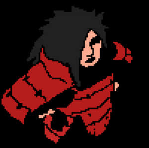 Pixelated Madara Uchiha Art PNG image with transparent background