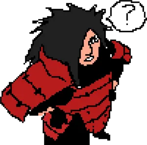 Pixelated Madara Uchiha Art PNG Image