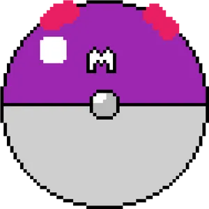 Pixelated Master Ball PNG Image