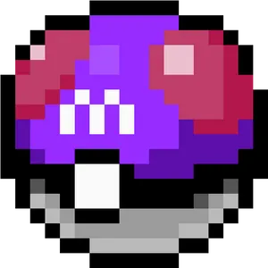 Pixelated Master Ball PNG Image