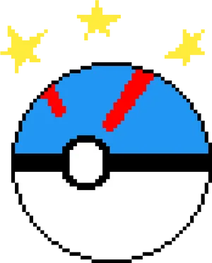 Pixelated Master Ball Illustration PNG Image