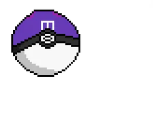 Pixelated Master Ball Illustration PNG Image