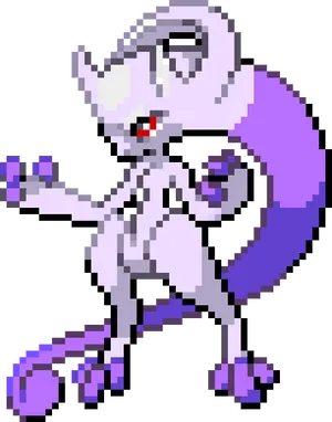 Pixelated Mewtwo Artwork PNG Image