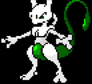 Pixelated Mewtwo Sprite Art PNG image with transparent background