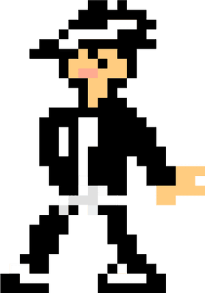 Pixelated Michael Jackson PNG image with transparent background