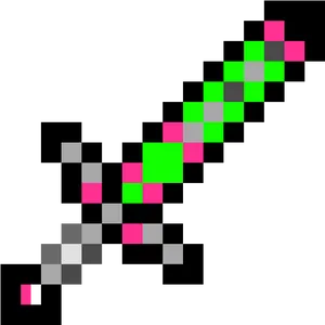 Pixelated Minecraft Sword PNG Image