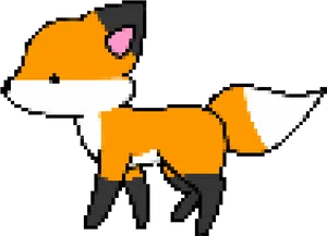 Pixelated Orange Fox Art.png PNG Image