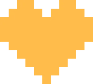 Pixelated Orange Heart Graphic PNG Image