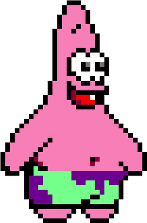 Pixelated Patrick Star PNG image with transparent background
