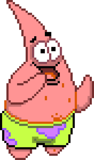 Pixelated Patrick Star Standing PNG image with transparent background