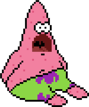 Pixelated Patrick Star Surprised PNG image with transparent background