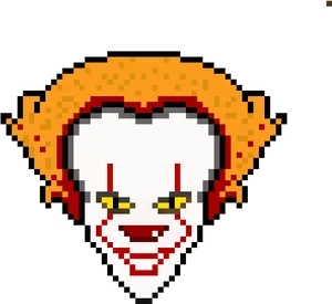 Pixelated Pennywise Portrait PNG Image