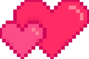 Pixelated Pink Heart Graphic.png PNG Image