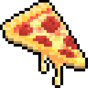 Pixelated Pizza Slice PNG image with transparent background