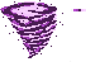 Pixelated Purple Tornado Art PNG Image