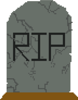 Pixelated R I P Gravestone PNG image with transparent background