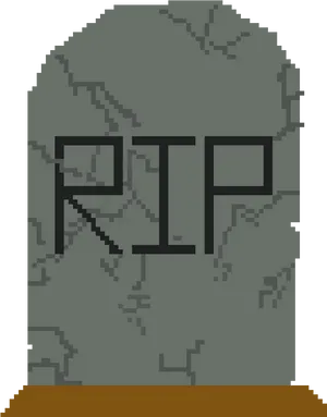 Pixelated R I P Gravestone PNG Image