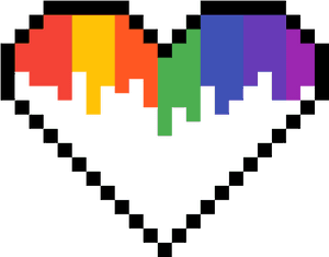 Rainbow Heart Pixel Art, HD Png Download PNG image with transparent background
