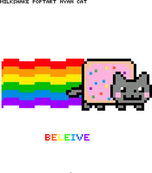 Pixelated Rainbow Nyan Cat PNG Image