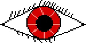 Pixelated Red Eye Graphic PNG Image