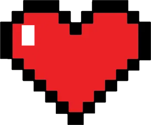 Pixelated Red Heart Icon PNG Image