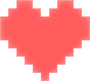 Pixelated Red Heart PNG image with transparent background