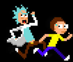 Pixelated Rickand Morty Adventure PNG image with transparent background
