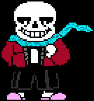 Pixelated Sans Character PNG image with transparent background