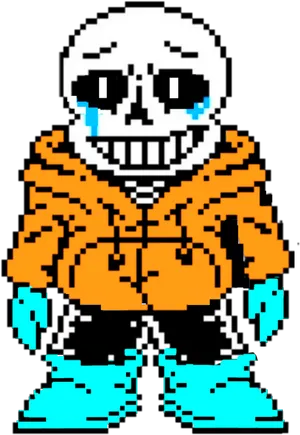 Pixelated Sans Crying PNG Image