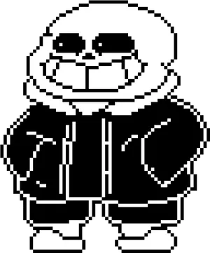 Pixelated_ Sans_ Undertale_ Character PNG Image