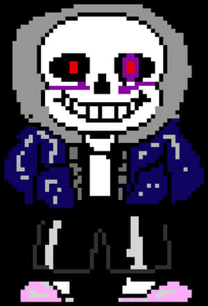 Pixelated Sans Undertale Character PNG image with transparent background