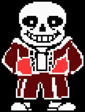 Pixelated Sans Undertale Character PNG image with transparent background