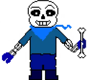 Pixelated Sans Undertale PNG Image