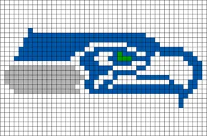 Pixelated Seahawks Logo PNG Image