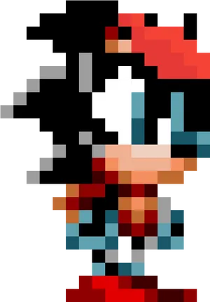 Pixelated Shadow The Hedgehog PNG Image