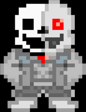 Pixelated Skeleton Character PNG image with transparent background