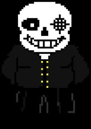 Pixelated Skeleton Character PNG image with transparent background