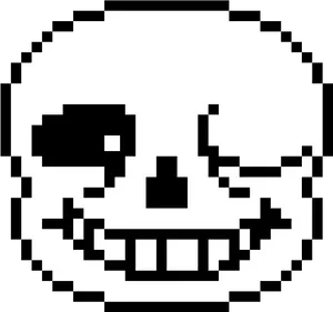 Pixelated_ Skull_ Face_ Graphic PNG Image