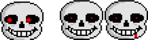 Pixelated_ Skull_ Faces_ Expressions PNG Image