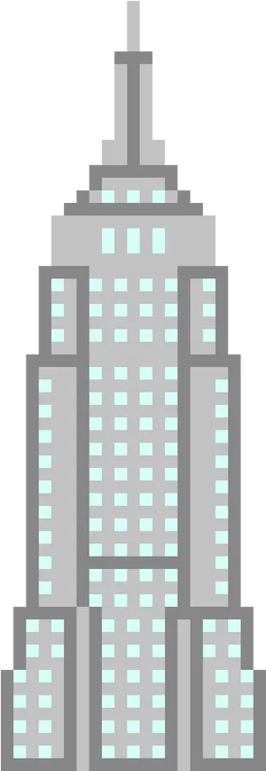 Pixelated Skyscraper Artwork PNG Image