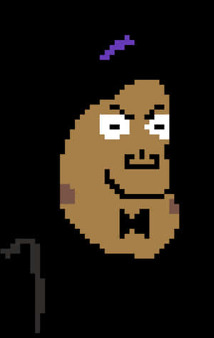 Pixelated Smiling Potato Character PNG image with transparent background