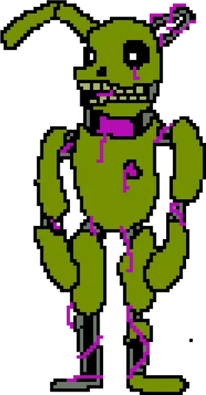 Pixelated Springtrap Character Art PNG Image