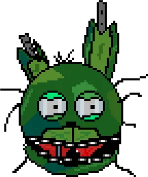 Pixelated Springtrap Head Art PNG Image