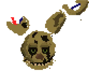 Pixelated Springtrap Head Decomposition PNG Image