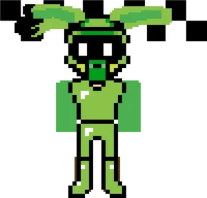 Pixelated Springtrap Standing PNG Image