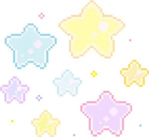 Pixelated_ Stars_ Collection PNG Image