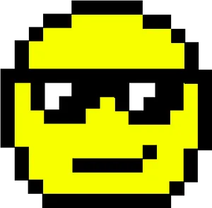 Pixelated Sunglasses Emoji PNG Image