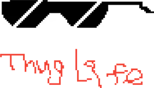 Pixelated Thug Life Glasses PNG Image