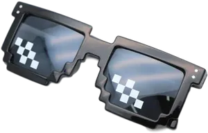 Pixelated Thug Life Sunglasses PNG Image