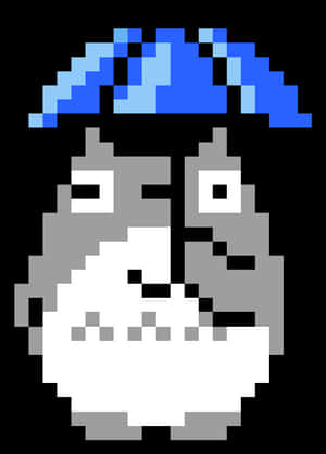 Pixelated Totoro Portrait PNG image with transparent background